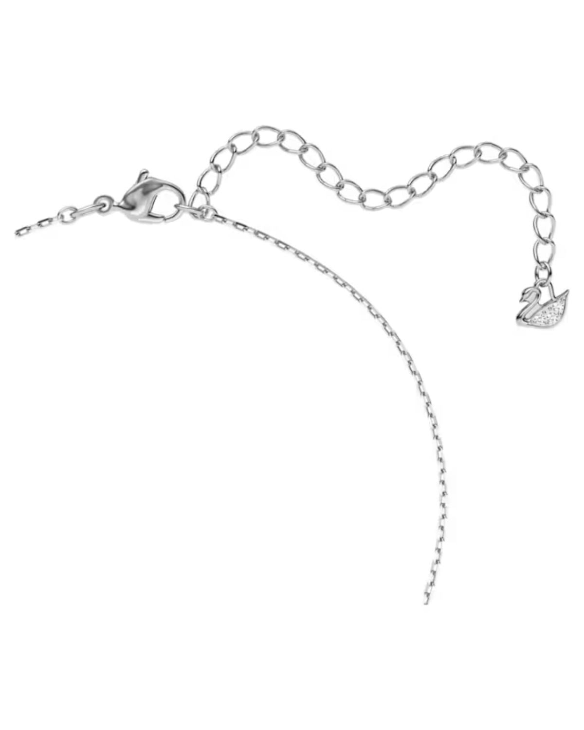 Una necklace Round cut, Blue, Rhodium plated 5279425