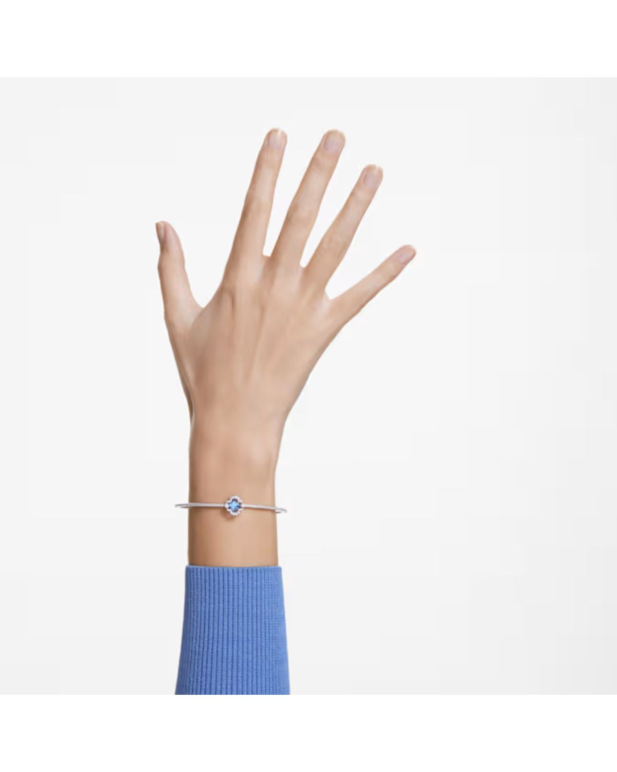 Una bangle Clover, Blue, Rhodium plated 5642922