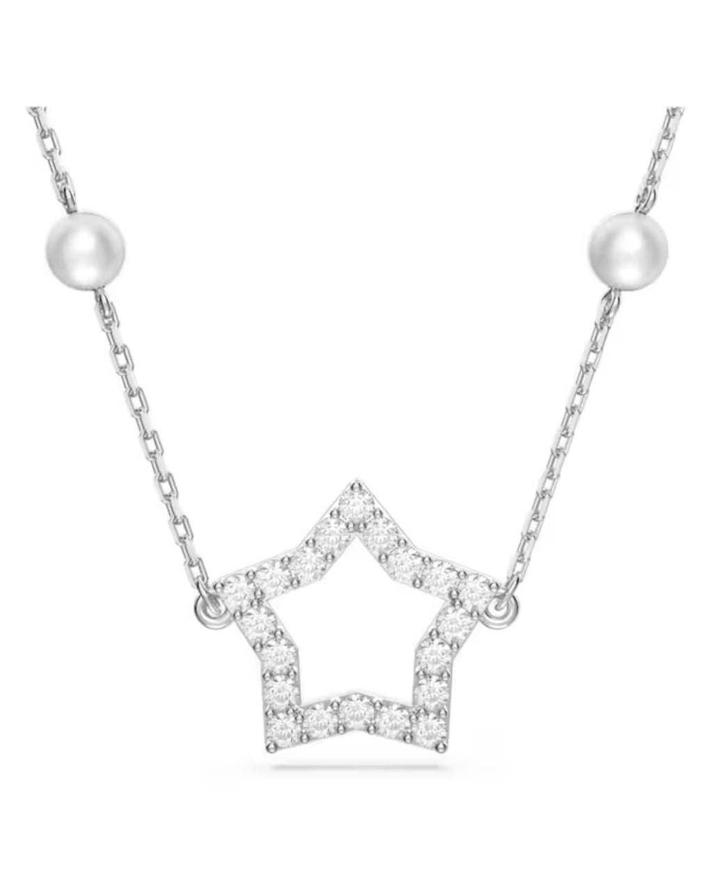 Stella Pearl & Crystal Open Star Necklace 5645379