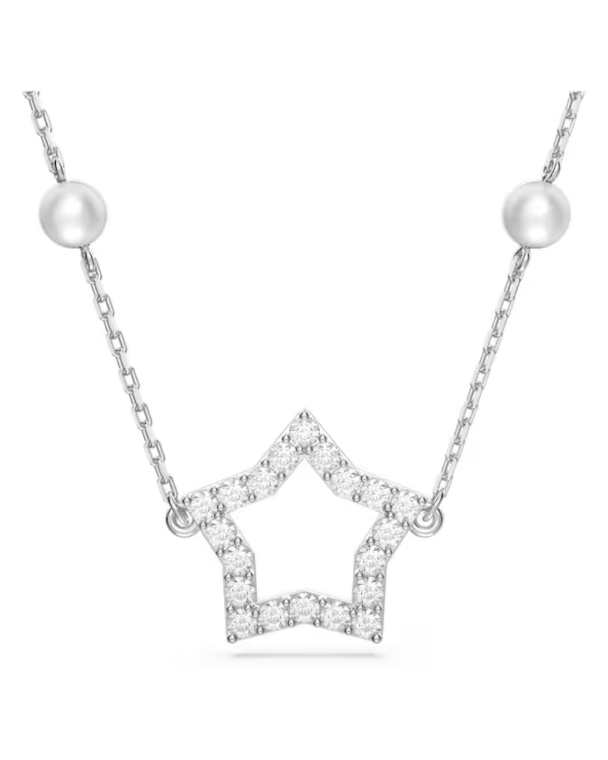 Stella Pearl & Crystal Open Star Necklace 5645379