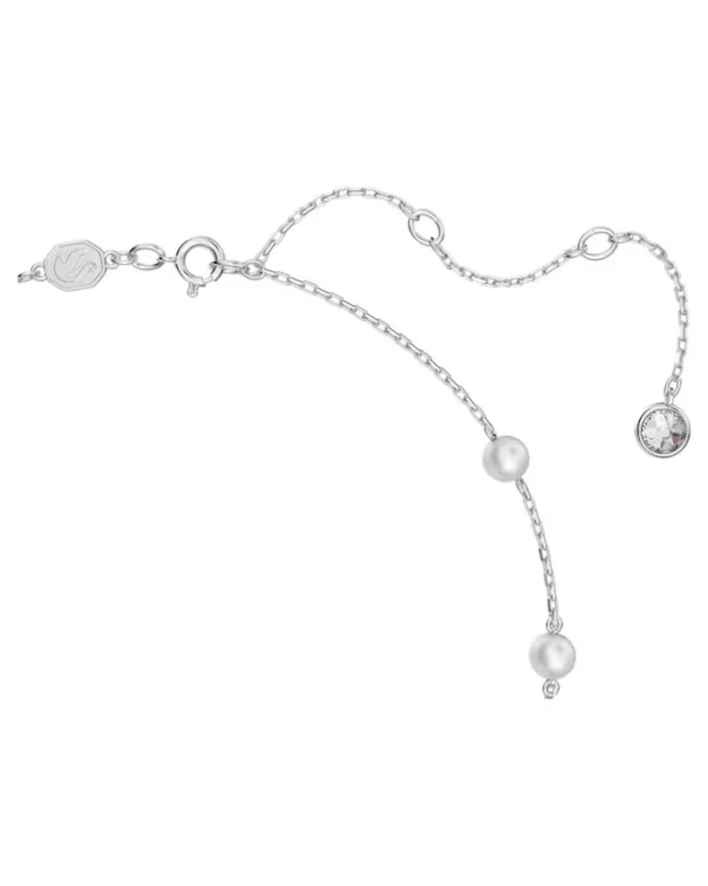 Stella necklace, Star, White, Rhodium plated