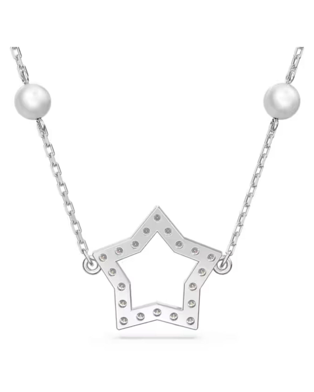 Stella Pearl & Crystal Open Star Necklace 5645379