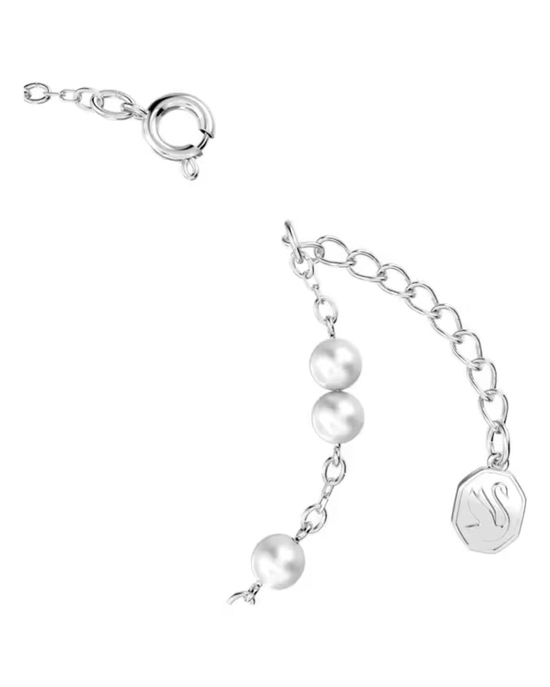 Stella bracelet, PavÃ©, Star, White, Rhodium plated