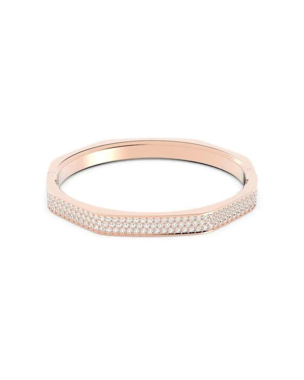 Dextera bangle, Octagon shape, White, Rose gold-tone plated