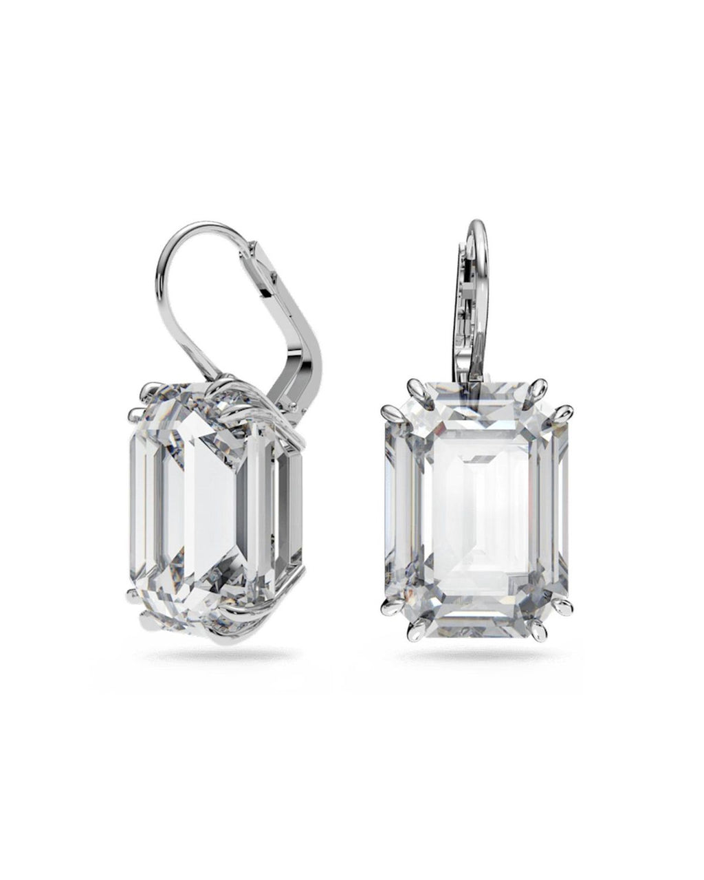 Millenia drop earrings Octagon cut, White, Rhodium plated 5636569