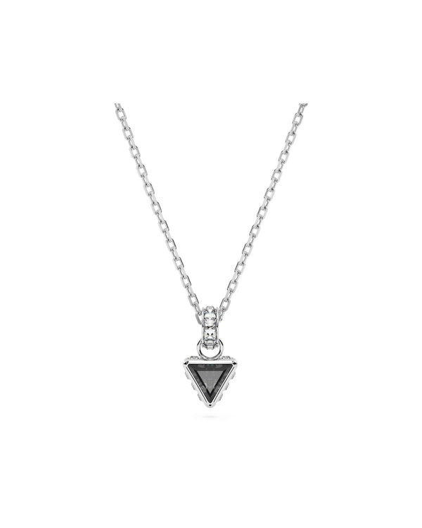 Stilla pendant, Triangle cut, Gray, Rhodium plated