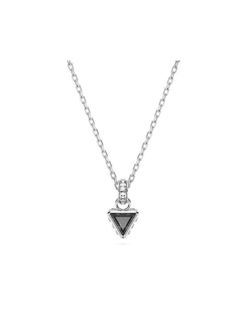 Stilla pendant, Triangle cut, Gray, Rhodium plated