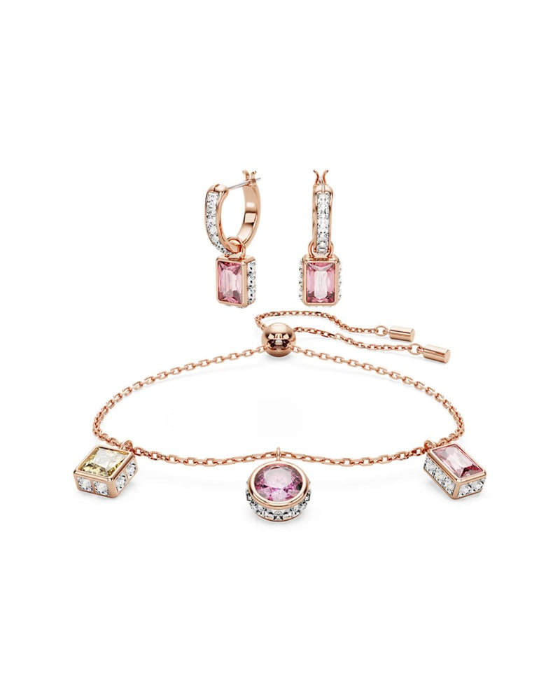 Stilla set, Mixed cuts, Multicolored, Rose gold-tone plated