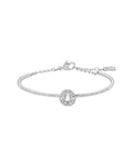 Sparkling Dance bangle, Round cut, White, Rhodium plated