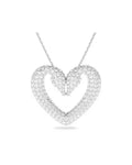 Una Swan Heart White Crystal Pendant 5626176