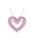 Una Swan Heart Pink Crystal Pendant 5631931
