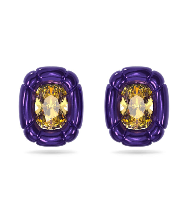 Dulcis clip earrings Cushion cut, Purple