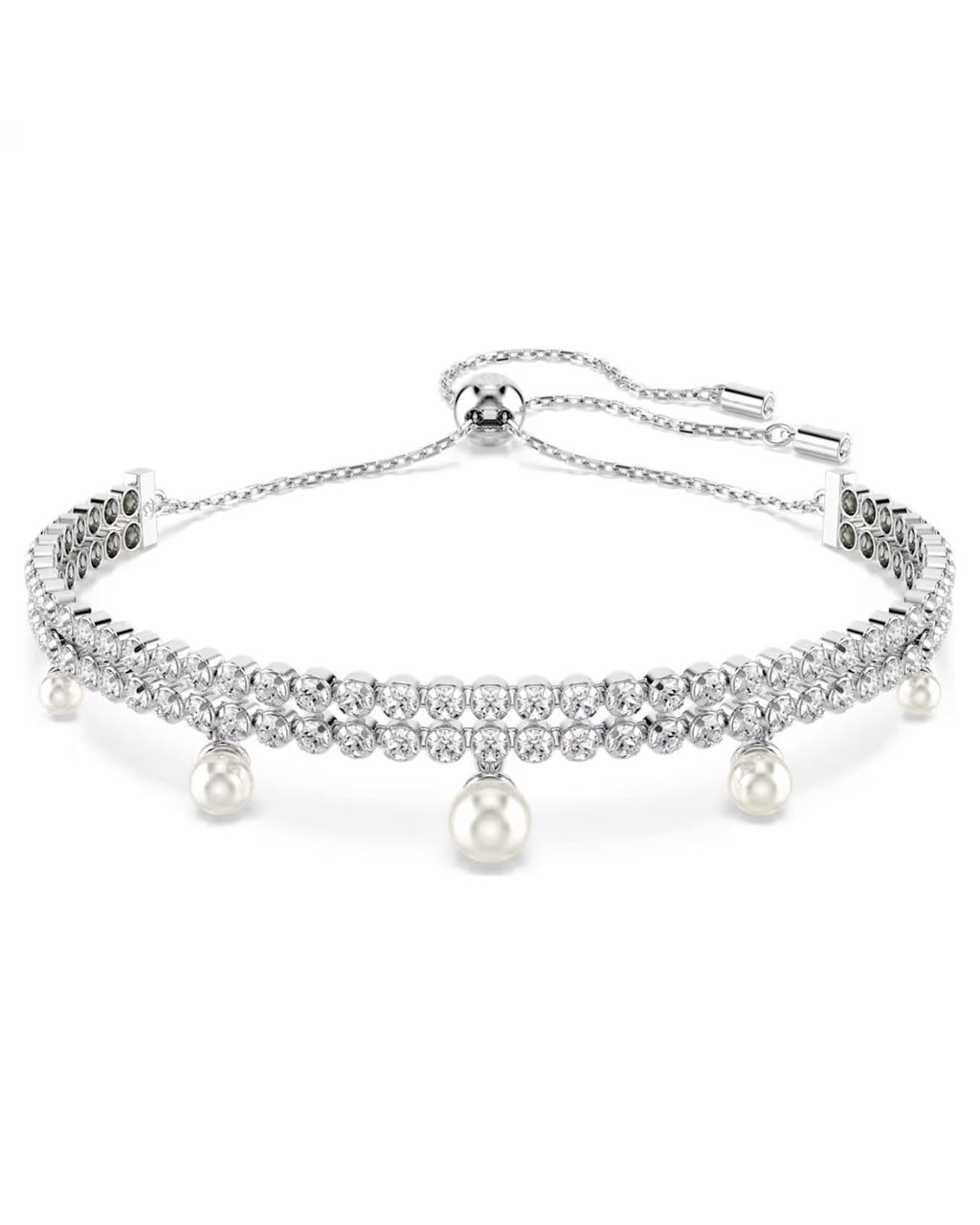 Ariana Grande x Swarovski bracelet Crystal pearl, Round cut, White, Rhodium plated 5720870