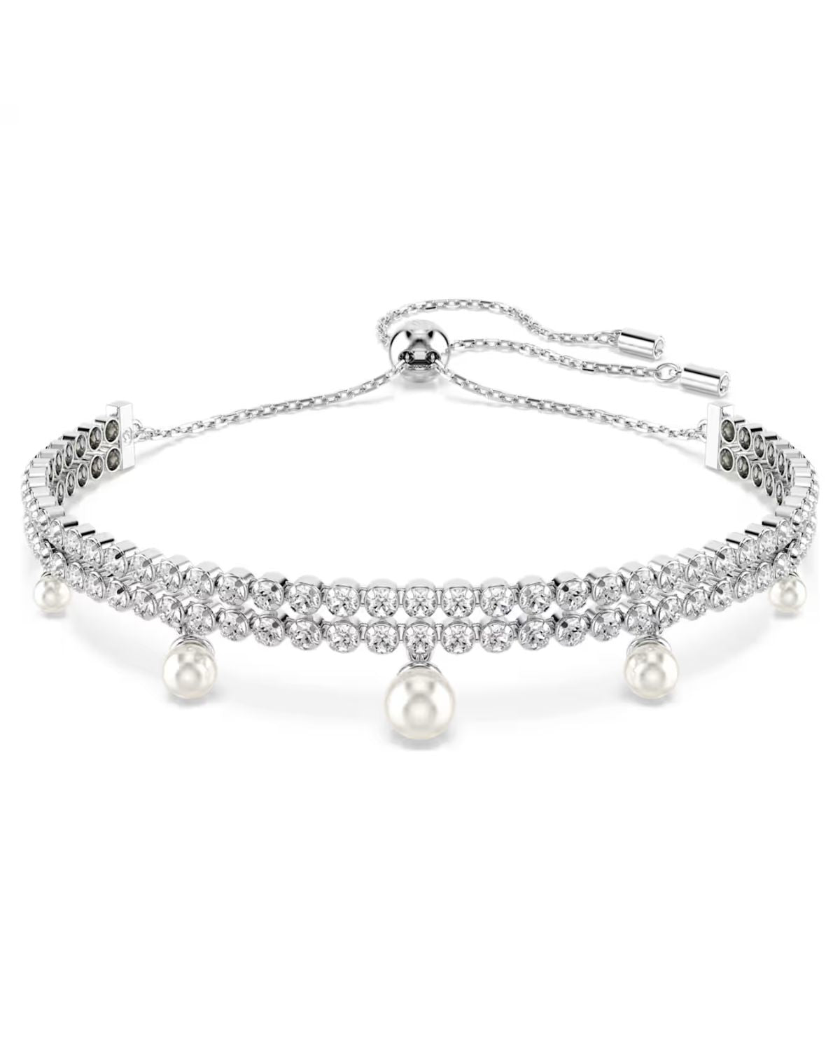 Ariana Grande x Swarovski bracelet Crystal pearl, Round cut, White, Rhodium plated 5720870