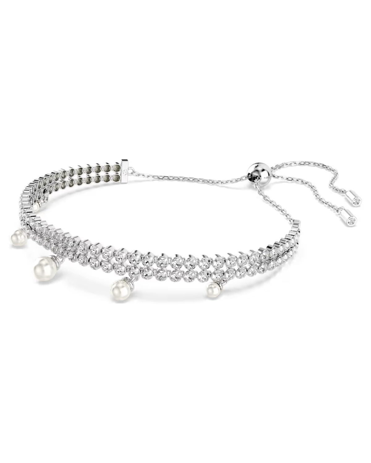 Ariana Grande x Swarovski bracelet Crystal pearl, Round cut, White, Rhodium plated 5720870