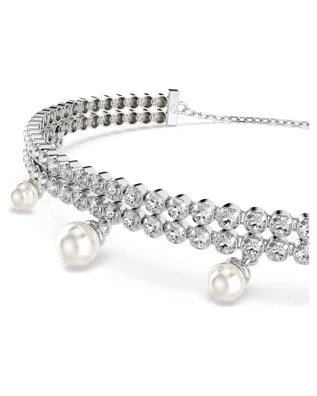 Ariana Grande x Swarovski bracelet Crystal pearl, Round cut, White, Rhodium plated 5720870