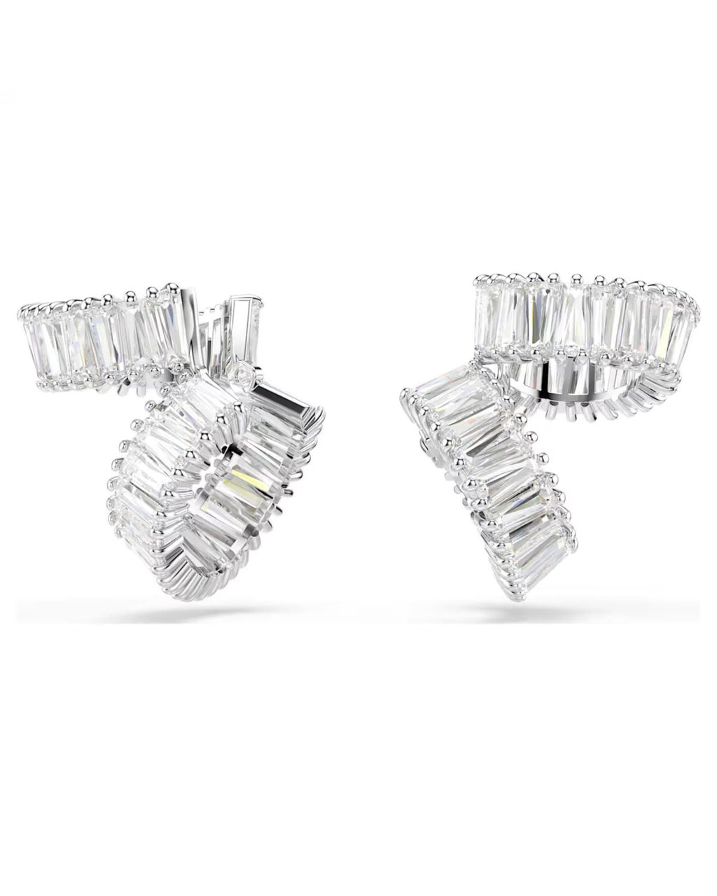 Ariana Grande x Swarovski ear cuffs Baguette cut, White, Rhodium plated 5720872