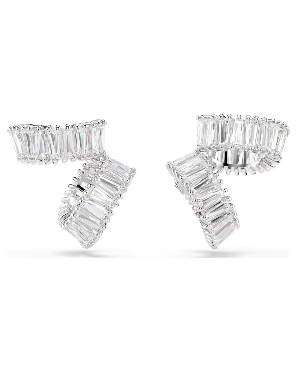 Ariana Grande x Swarovski ear cuffs Baguette cut, White, Rhodium plated 5720872