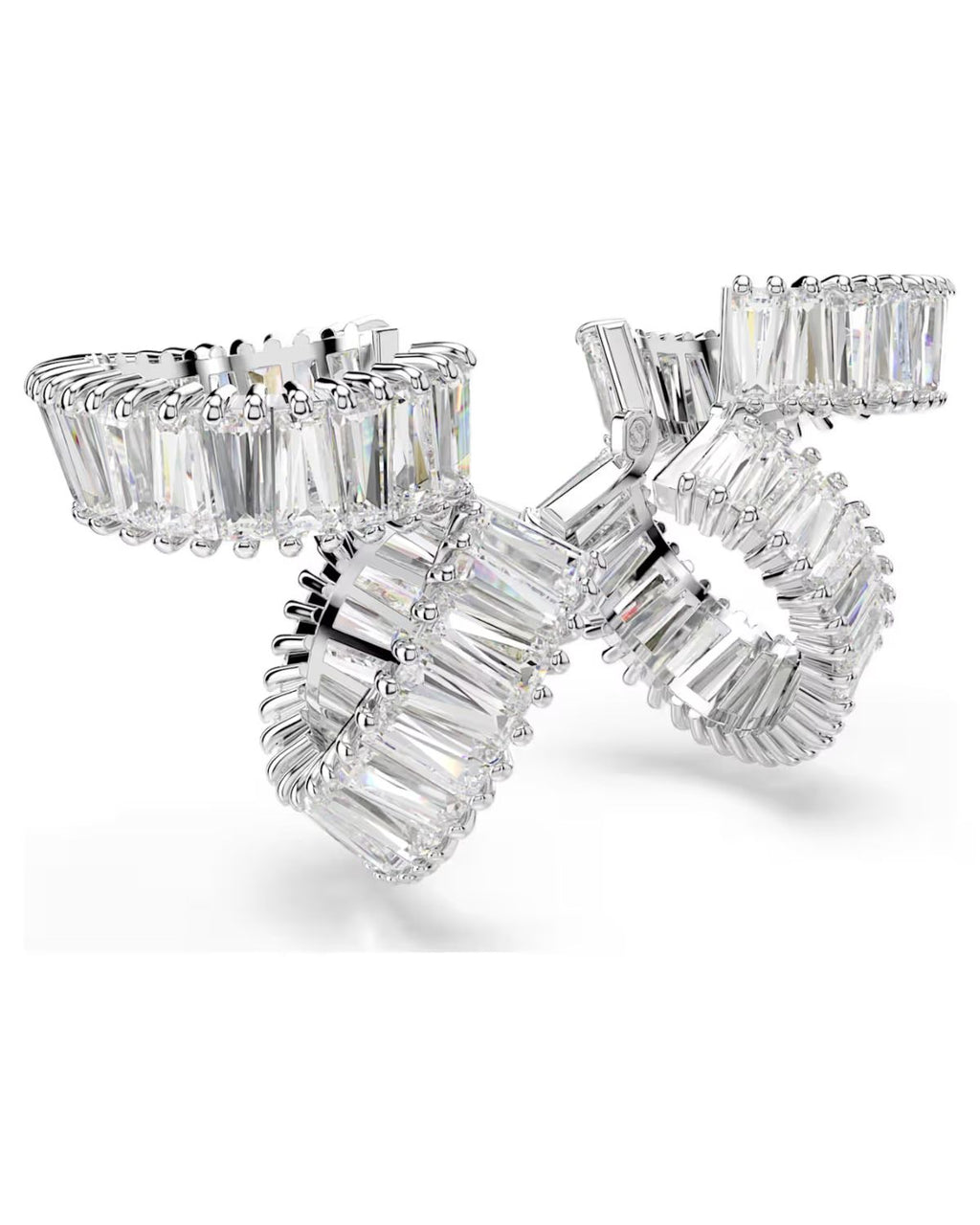 Ariana Grande x Swarovski ear cuffs Baguette cut, White, Rhodium plated 5720872