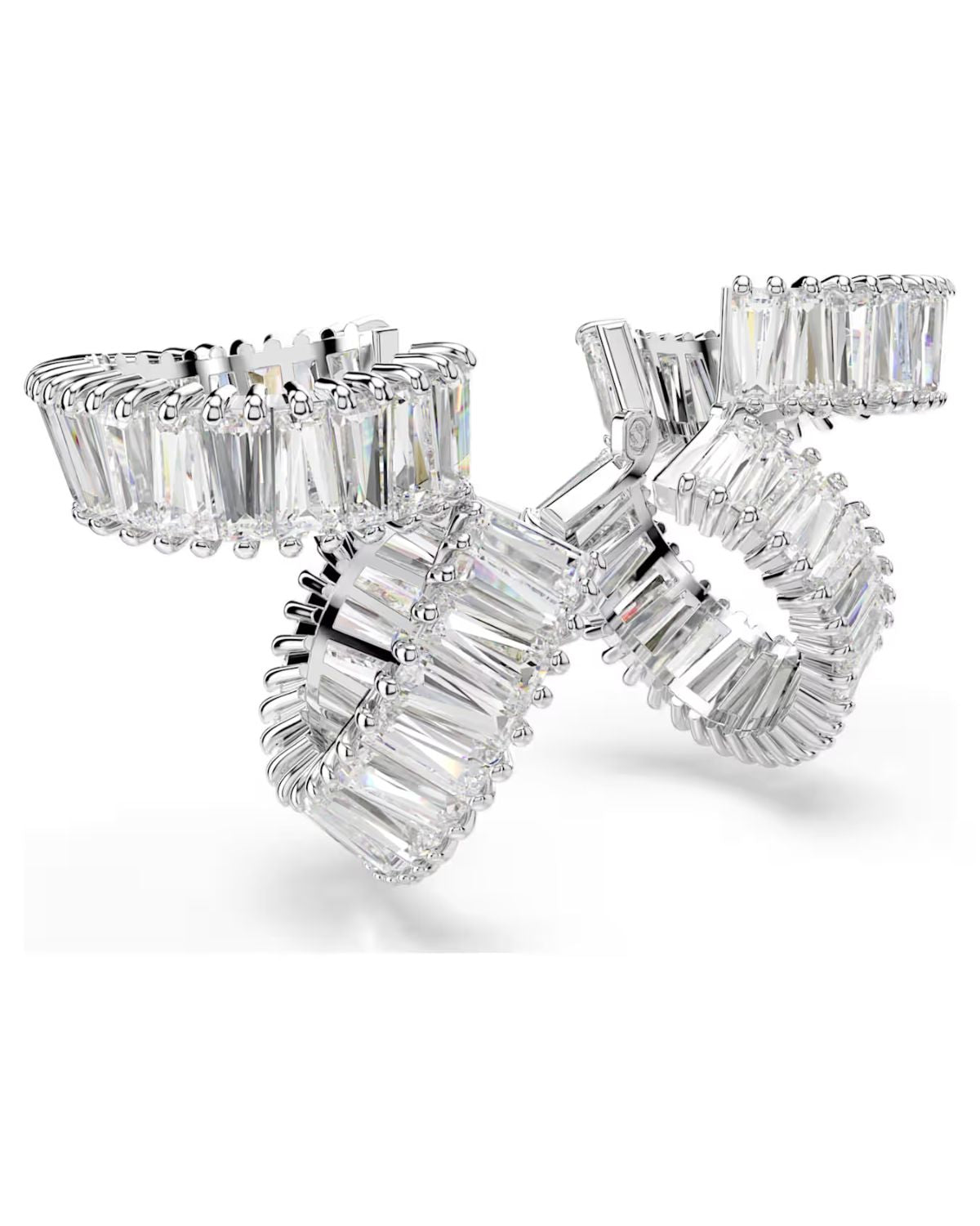 Ariana Grande x Swarovski ear cuffs Baguette cut, White, Rhodium plated 5720872