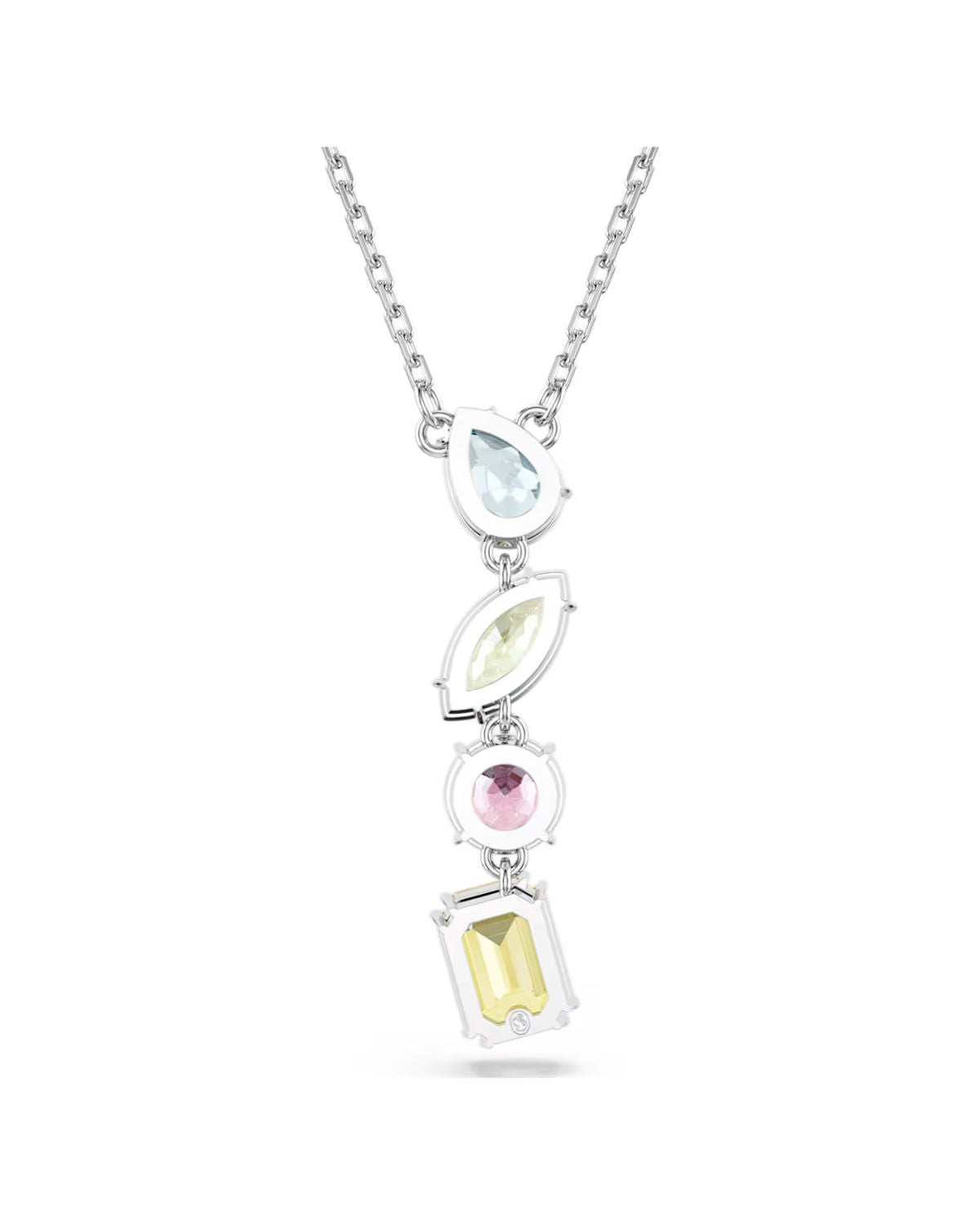 Gema Y pendant Mixed cuts, Multicoloured, Rhodium plated 5692421