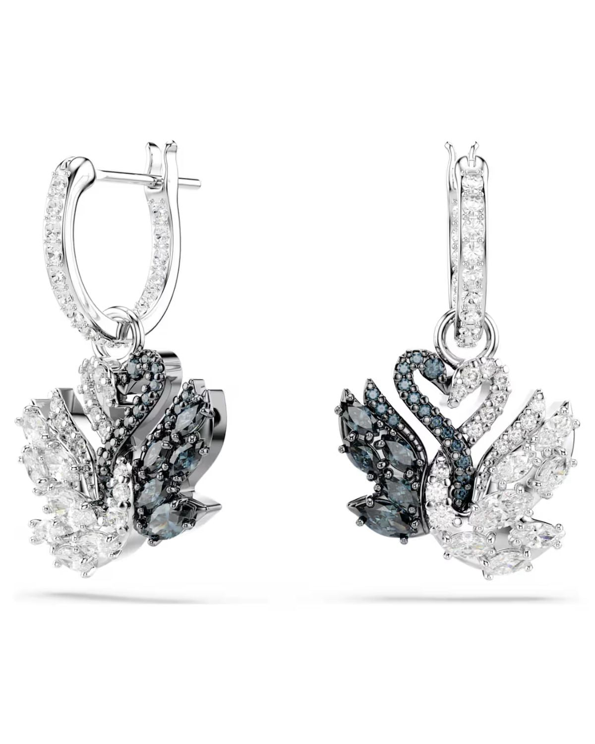 Swan drop earrings Swan, Black, Mixed metal finish 5705728