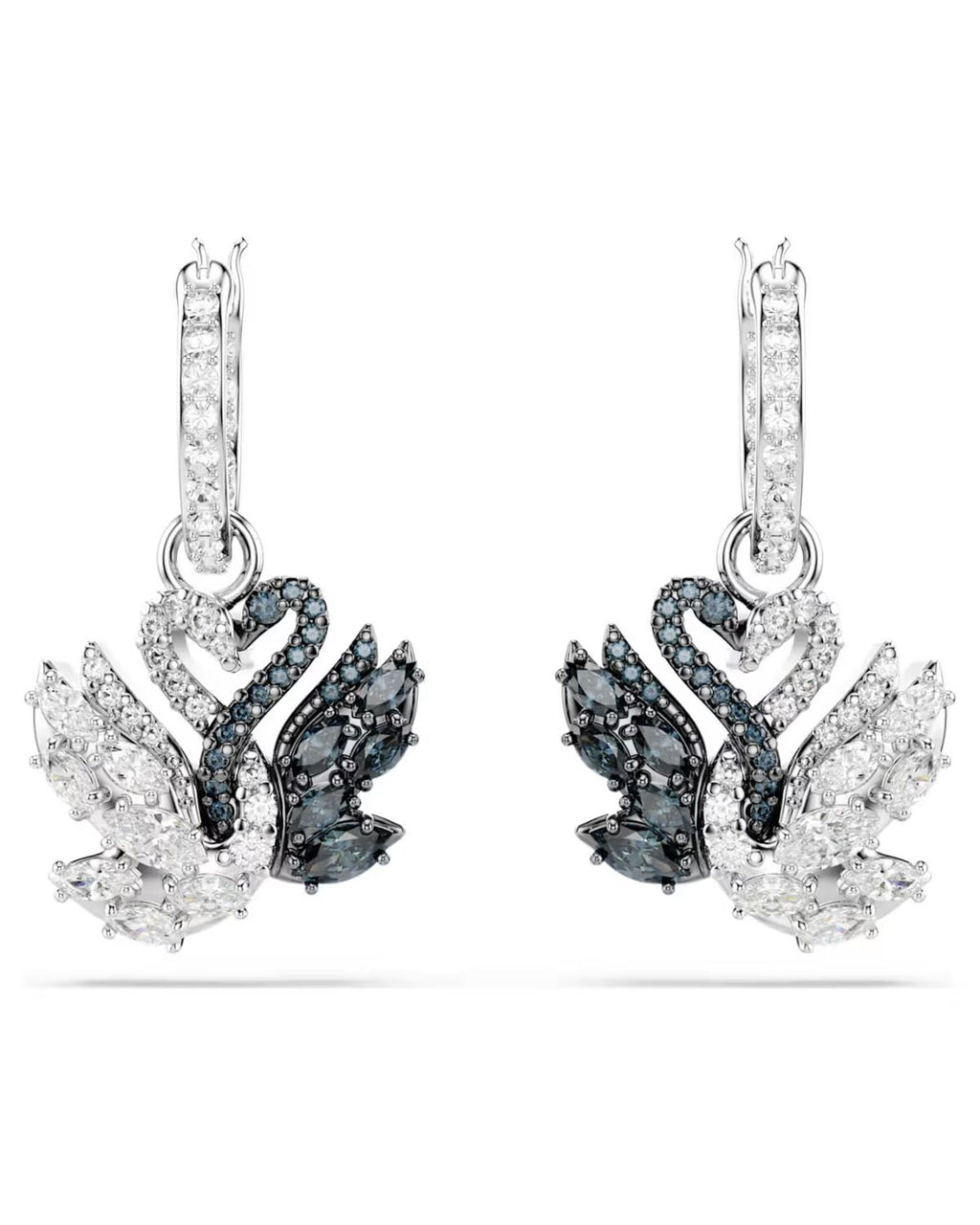 Swan drop earrings Swan, Black, Mixed metal finish 5705728