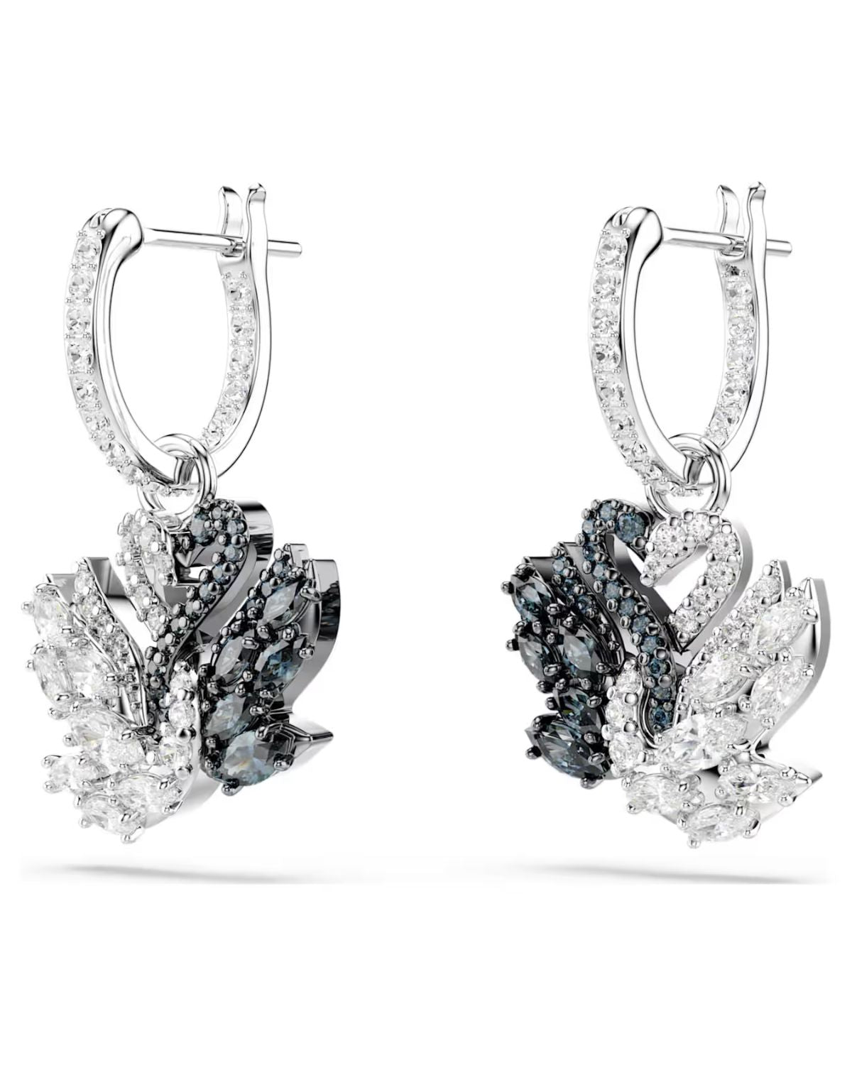 Swan drop earrings Swan, Black, Mixed metal finish 5705728