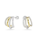Hyperbola hoop earrings Mixed cuts, Mini, White, Mixed metal finish 5689718