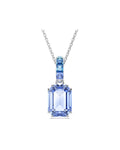 Millenia pendant Octagon cut, Blue, Rhodium plated 5696518