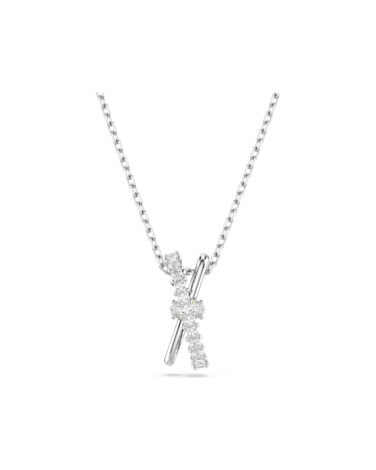 Hyperbola pendant Mixed cuts, Twist, White, Rhodium plated 5689723