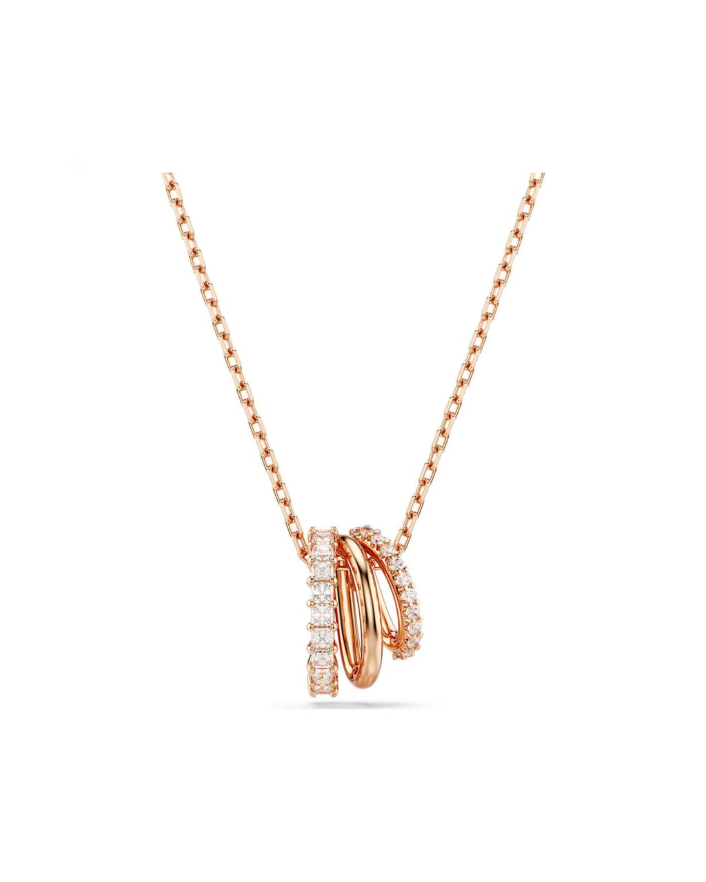 Hyperbola pendant Mixed cuts, White, 18k rose gold finish  5701494