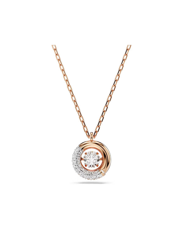 Dextera pendant Round cut, White, Rose gold-tone plated