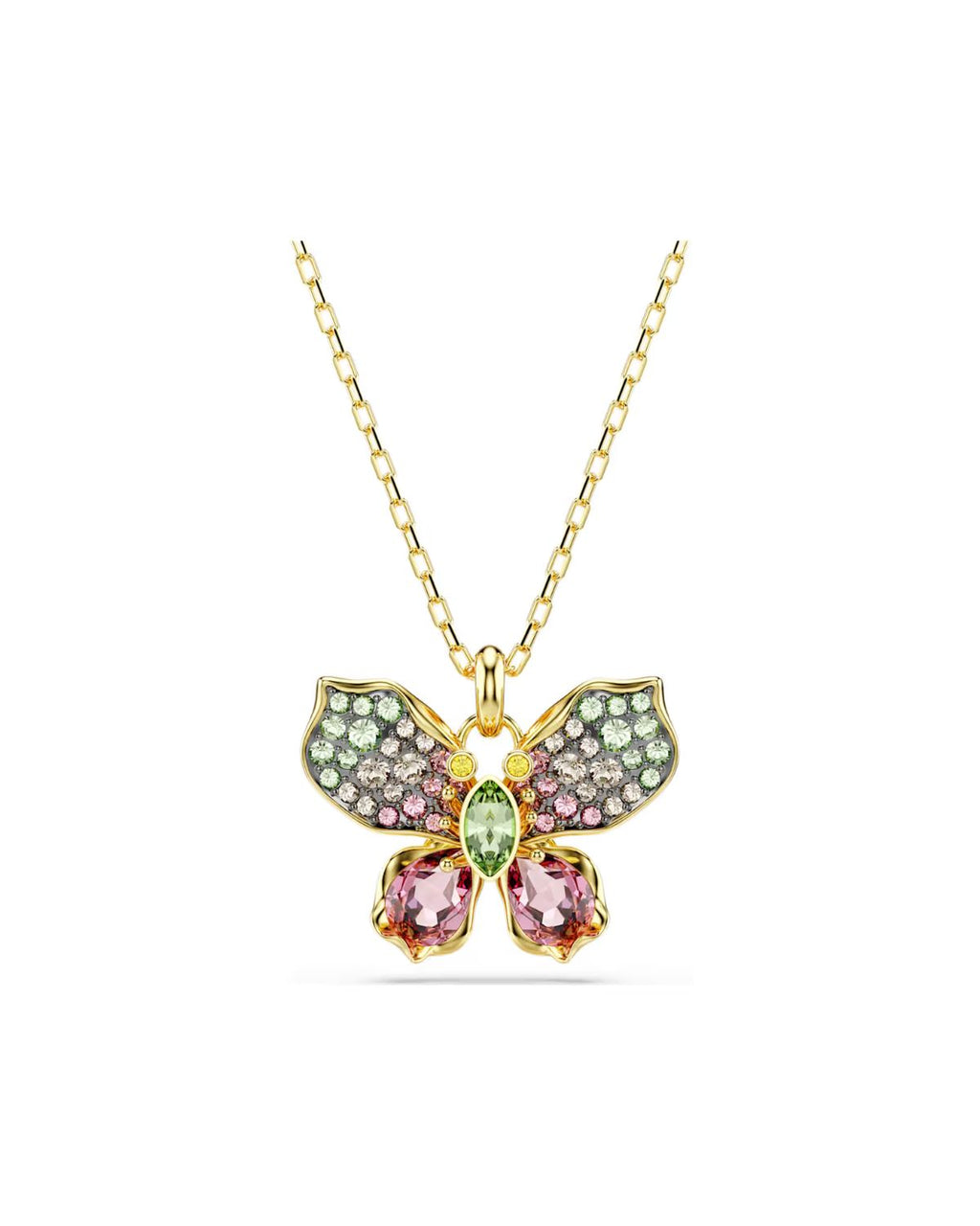 Idyllia pendant Mixed cuts, Pavé, Butterfly, Multicoloured, 18k gold finish 5709950