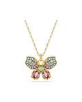 Idyllia pendant Mixed cuts, Pavé, Butterfly, Multicoloured, 18k gold finish 5709950