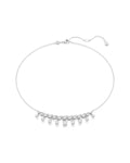Idyllia necklace Mixed cuts, Snowflake, White, Rhodium plated 5692637