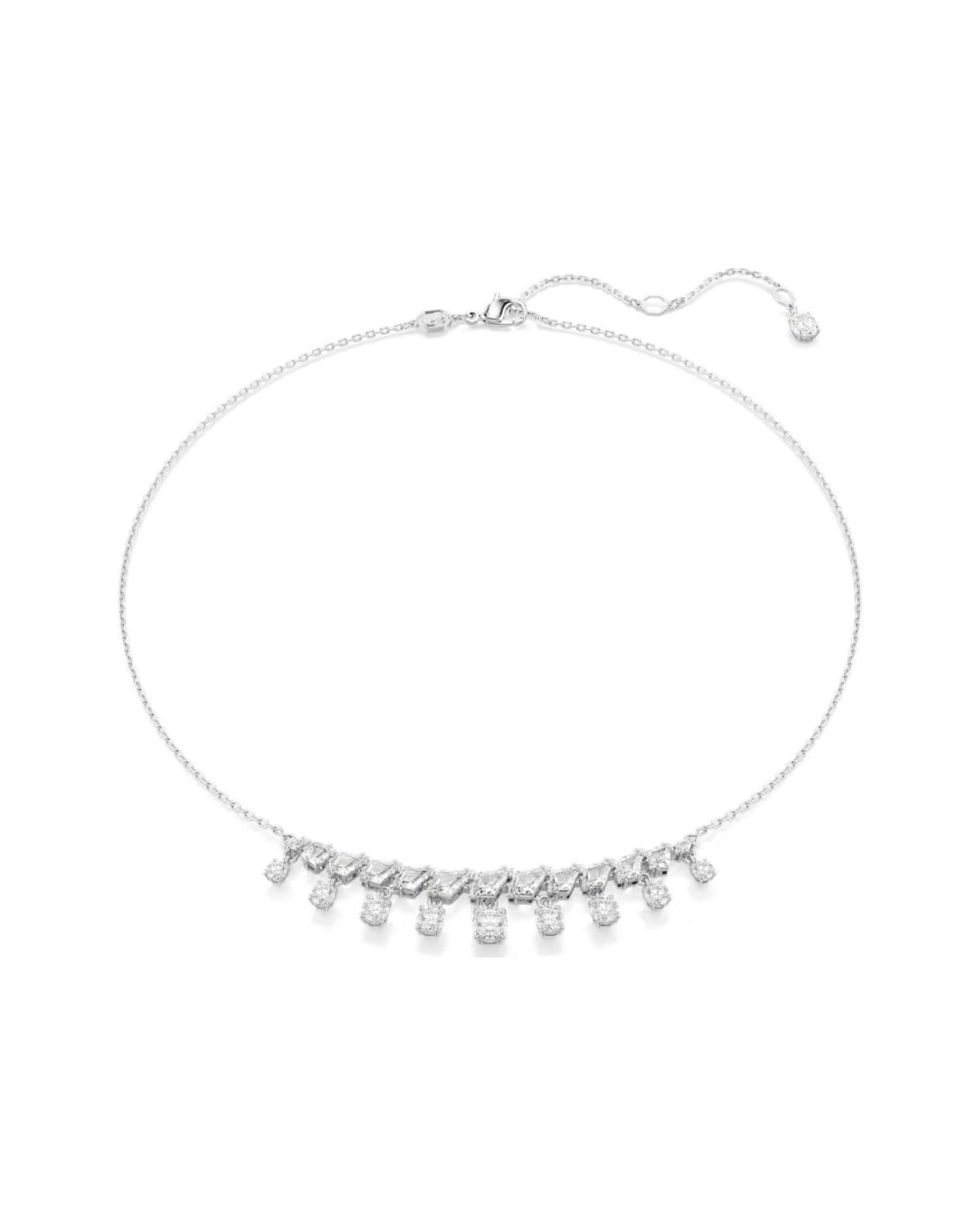 Idyllia necklace Mixed cuts, Snowflake, White, Rhodium plated 5692637