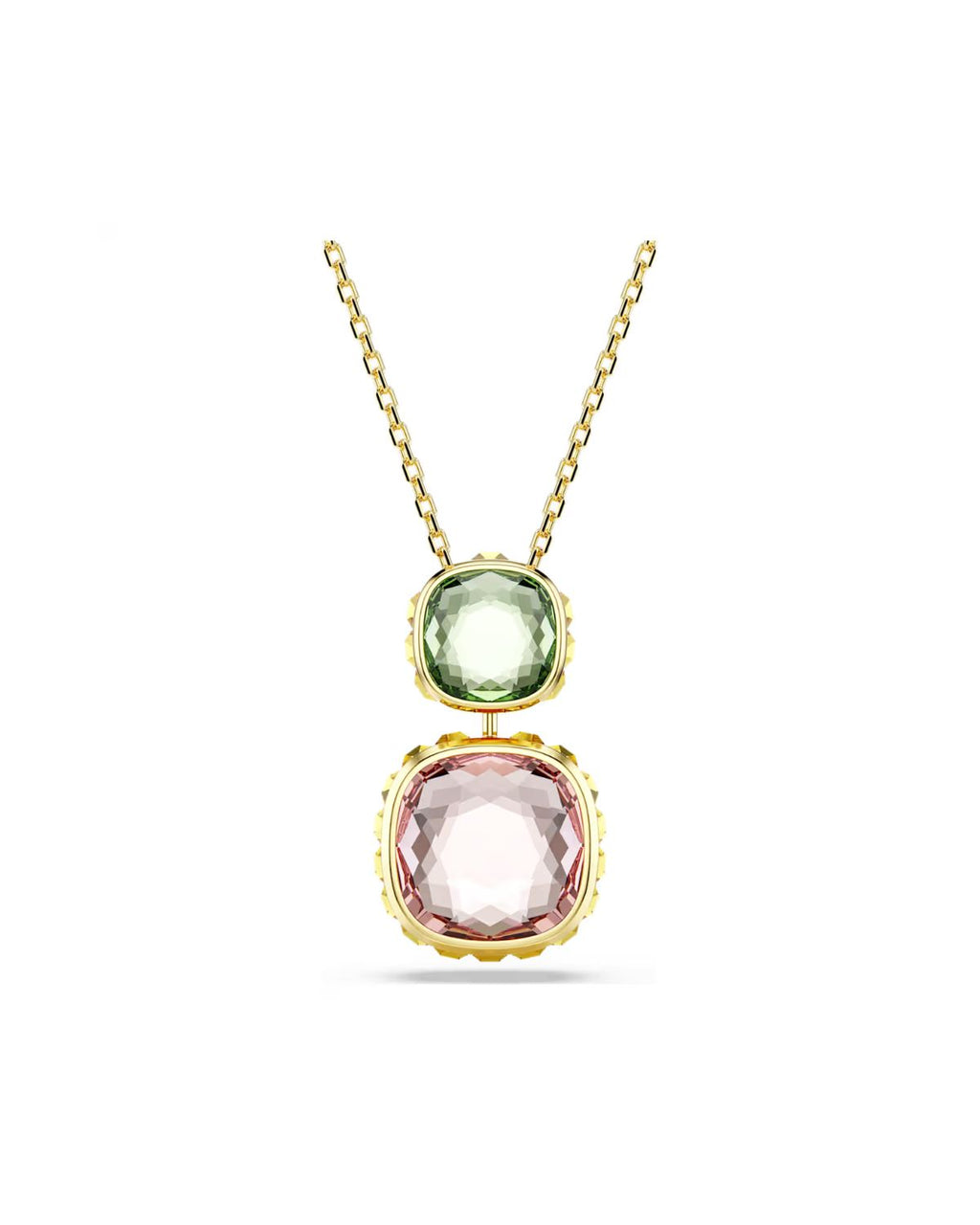 Chroma pendant Cushion cut, Multicoloured, 18k gold finish 5692496