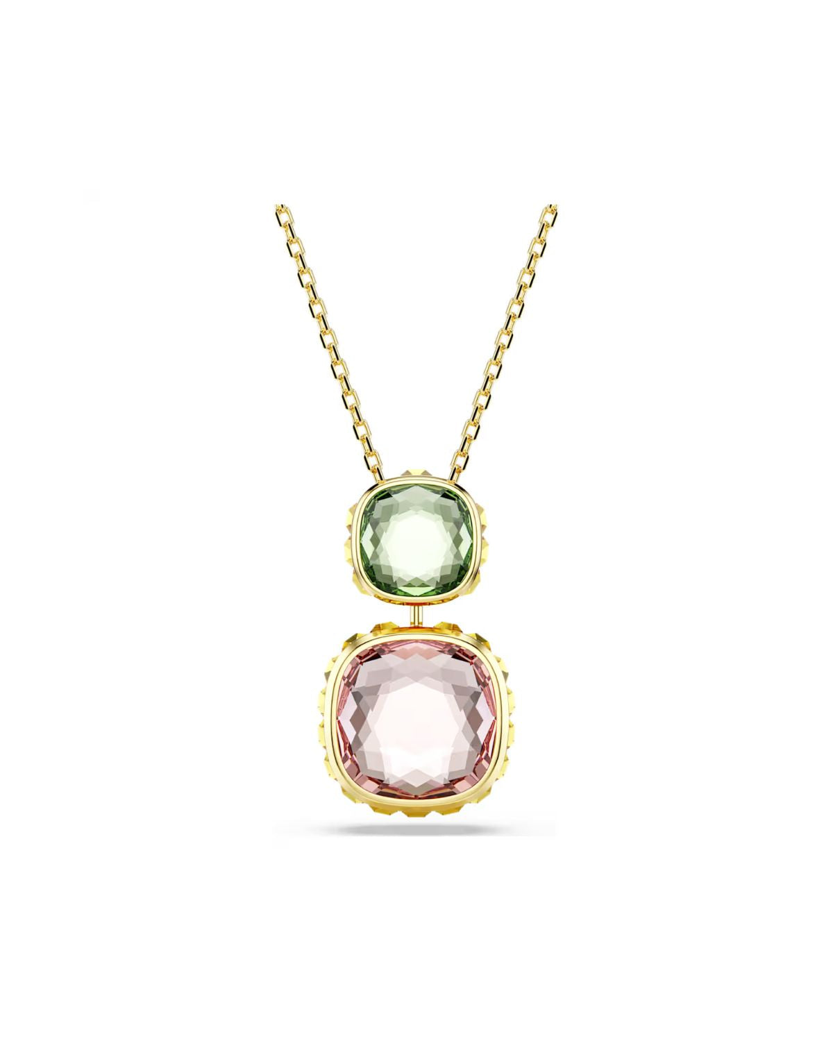 Chroma pendant Cushion cut, Multicoloured, 18k gold finish 5692496
