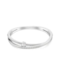 Hyperbola bangle Mixed cuts, White, Rhodium plated 5691225