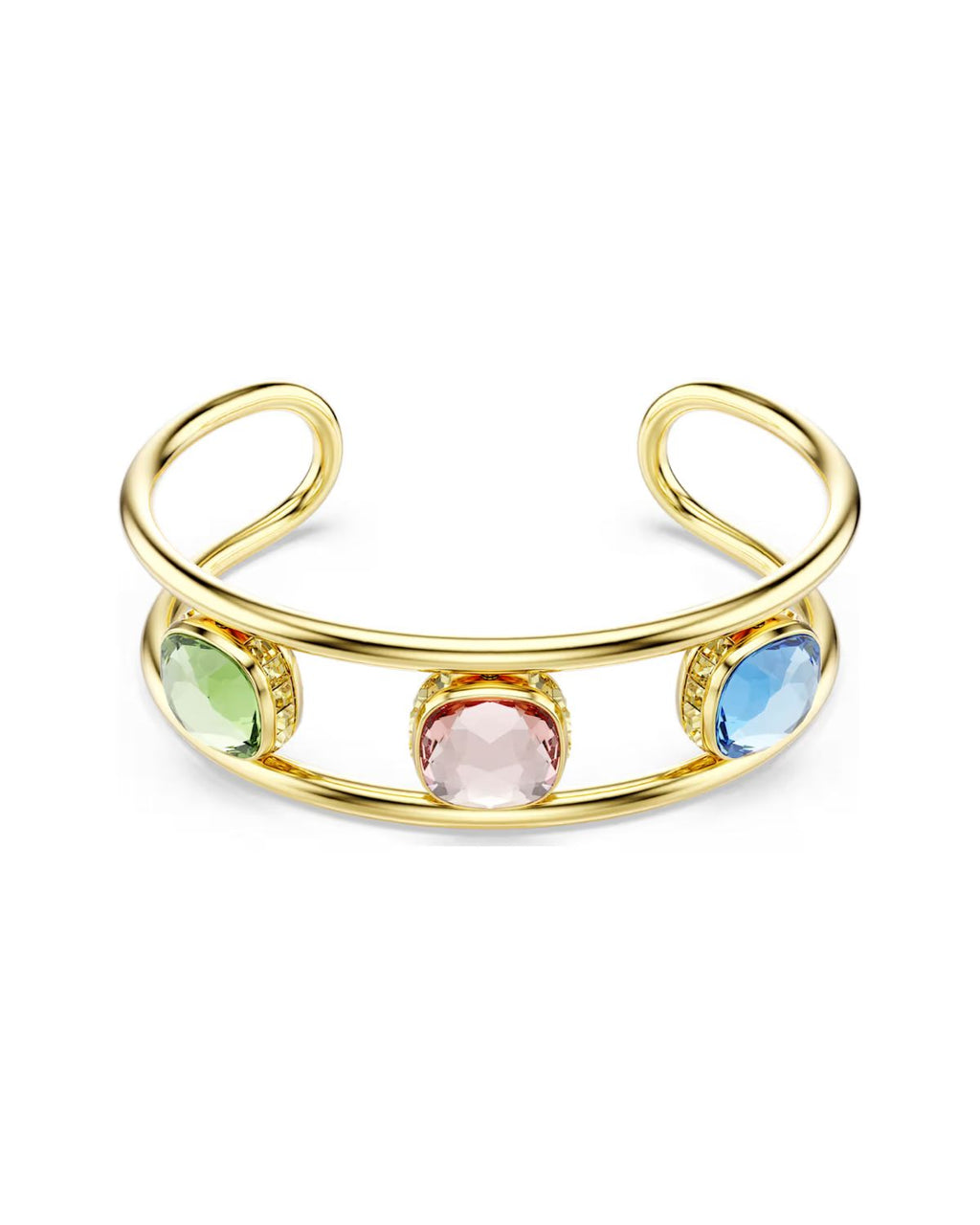 Chroma cuff Cushion cut, Multicoloured, 18k gold finish 5705836