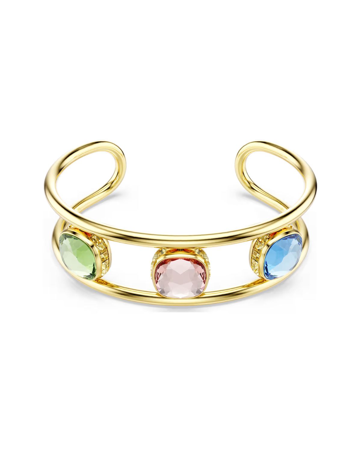 Chroma cuff Cushion cut, Multicoloured, 18k gold finish 5705836