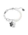 Swan bracelet Crystal pearl, Swan, Black, Mixed metal finish 5705720