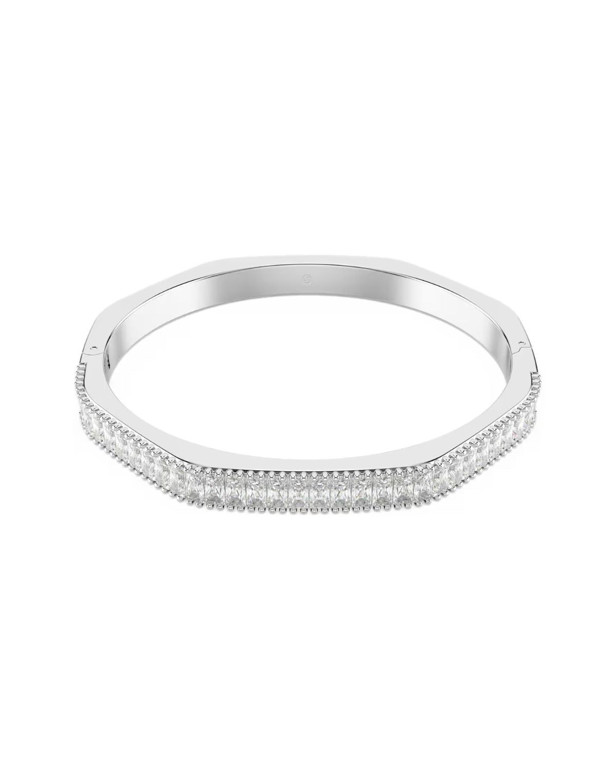 Matrix bangle Baguette cut, Octagon shape, White, Rhodium plated M 5705784
