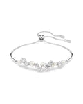 Constella bangle Crystal pearl, Round cuts, White, Rhodium plated 5705618