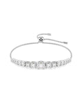 Matrix bracelet Gradient of round cuts, White, Rhodium plated 5690677