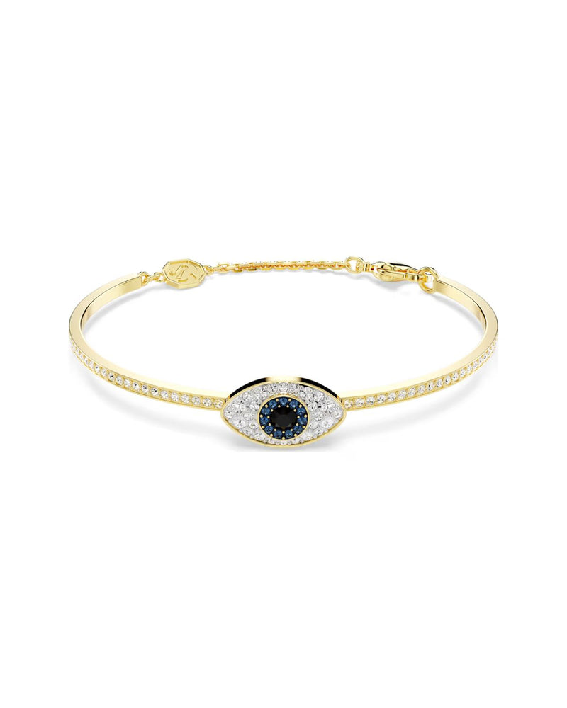 Symbolica bangle Evil eye, Blue, Gold-tone plated
