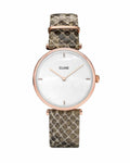 Cluse Triomphe Rose Gold White Pearl/Soft Almond Python band CL61007
