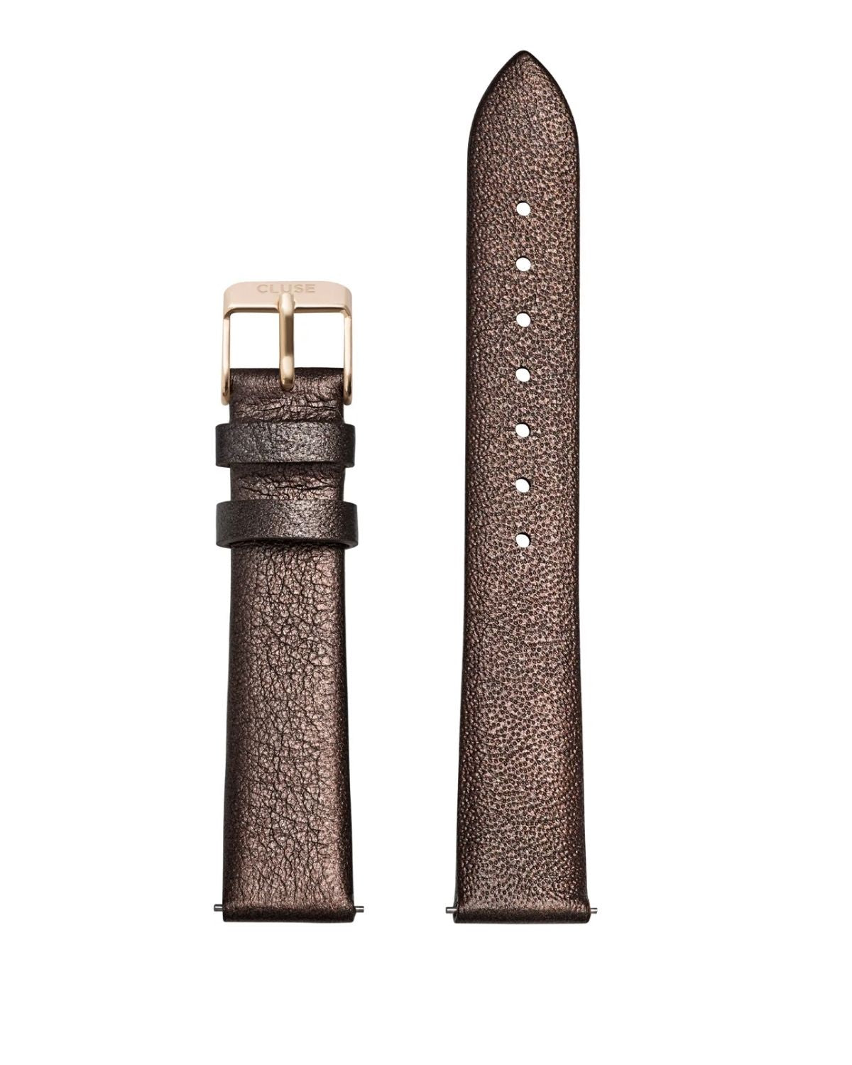 Cluse - Strap 16mm Leather Chocolate Brown Metalic/Gold CS1408101051