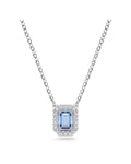 SWAROVSKI Una necklace Octagon cut, Blue, Rhodium plated 5614926
